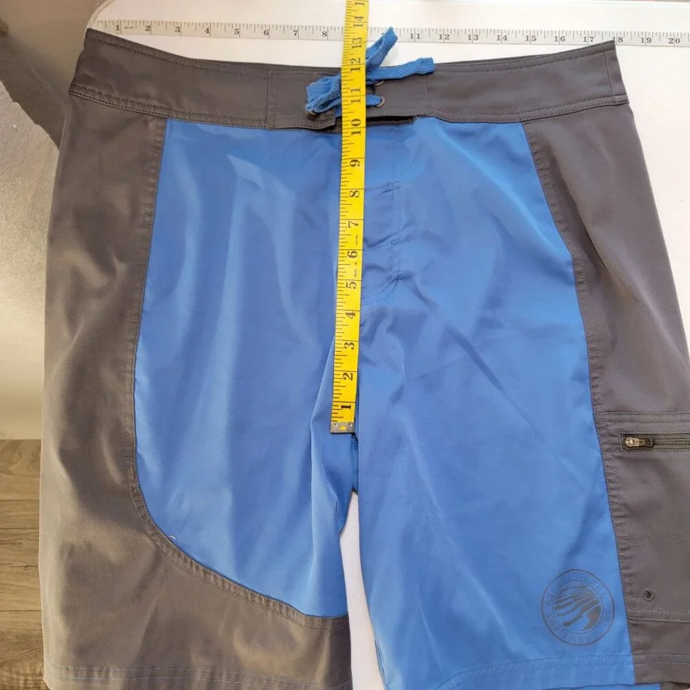 REI Mens Swim Trunks Hybrid Board Shorts‎ Outdoor Unlined Blue Gray Sz 36